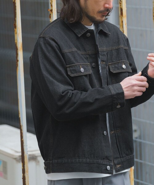 ITEMS URBANRESEARCH（アイテムズ アーバンリサーチ）の「DENIM JACKET TYPE 2nd（デニムジャケット・メンズ・BLK/IDG BLU/BLU・M/L）」の5枚目の写真