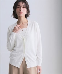 nissen | 【アイスクリーンプレミアム】Vネックニットカーディガン(持続冷感・接触冷感・毛玉になりにくい・UVカット・洗濯機で洗える・遮熱)<大きいサイズ有>(カーディガン/ボレロ)