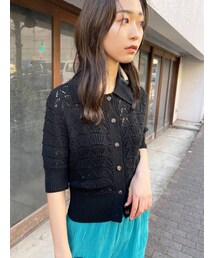 EMODA | ワイドカラーポロニット(ニット/セーター)