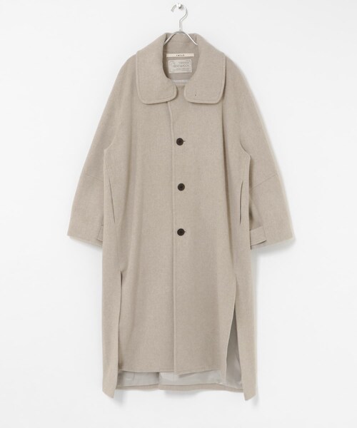THE GOODLAND MARKET（ザグッドランドマーケット）の「cwtch　WOOL LONG COAT（ステンカラーコート・レディース・GREEN/BLACK/OAT・FREE）」の14枚目の写真