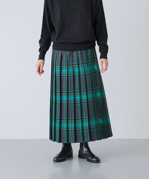 かぐれ（カグレ）の「『別注』O’NEIL OF DUBLIN×かぐれ　PLEATS WRAP SKIRT 85cm（スカート・レディース・MOYNALTY/LOUGH MASK・XS）」の5枚目の写真