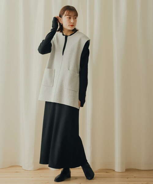 SENSE OF PLACE by URBAN RESEARCH（センスオブプレイスバイアーバンリサーチ）の「ボリュームスリーブアイラインカットワンピース（ワンピース・レディース・GREIGE/LILAC/BLACK・one/COMPACT）」の13枚目の写真