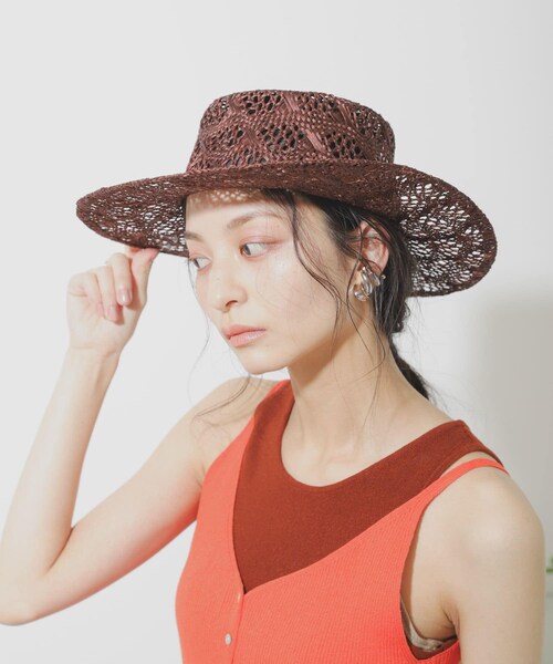 SENSE OF PLACE by URBAN RESEARCH(センスオブプレイスバイアーバンリサーチ)の「スカシアミハット(キャップ・レディース・BROWN/IVORY/BLACK・One)」の14枚目の写真