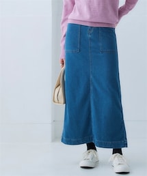 nissen | 【着るホカロン】【蓄熱・保温】ストレッチニットデニムスカート(スカート)