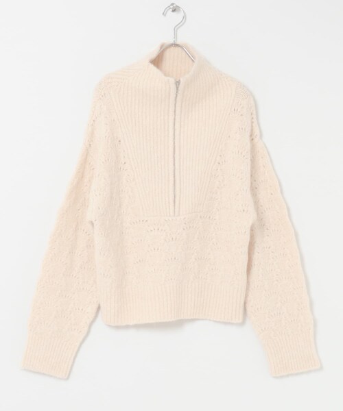 URBAN RESEARCH Sonny Label（アーバンリサーチサニーレーベル）の「ハーフZIPシャギーニットプルオーバー（ニット/セーター・レディース・オフ/グレー/グリーン・Free）」の11枚目の写真