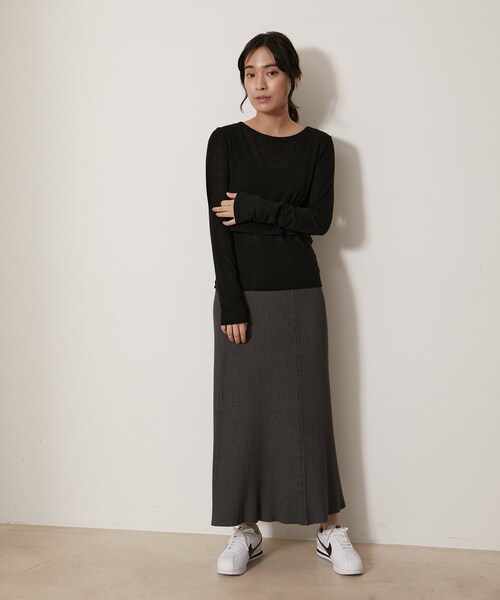 NERGY（ナージー）の「【SET】カシミアシルクレイヤードトップス（アンサンブル・レディース・ブラック/オフホワイト/ラベンダー/オレンジ・F）」の21枚目の写真