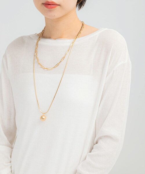 URBAN RESEARCH ROSSO（アーバンリサーチロッソ）の「CHIGNON　オーバル&ボールTOPネックレス（ネックレス・レディース・SILVER/GOLD・Free）」の12枚目の写真