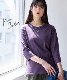 nissen | 綿100％汗染みしにくいクルーネック７分袖Ｔシャツ＜大きいサイズ有＞(Tシャツ/カットソー)