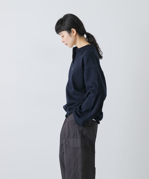 かぐれ(カグレ)の「UNDECORATED LINEN/COTTON BIG KNIT TOP(ニット/セーター・レディース・D.NAVY/OFF WHITE・0)」の8枚目の写真