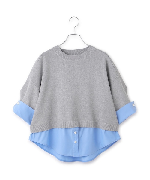 ADAM ET ROPE'(アダムエロペ)の「【WEB限定】シャツコンビニットプルオーバー(ニット/セーター・レディース・ブラック/グレー/ダークブラウン・F)」の15枚目の写真