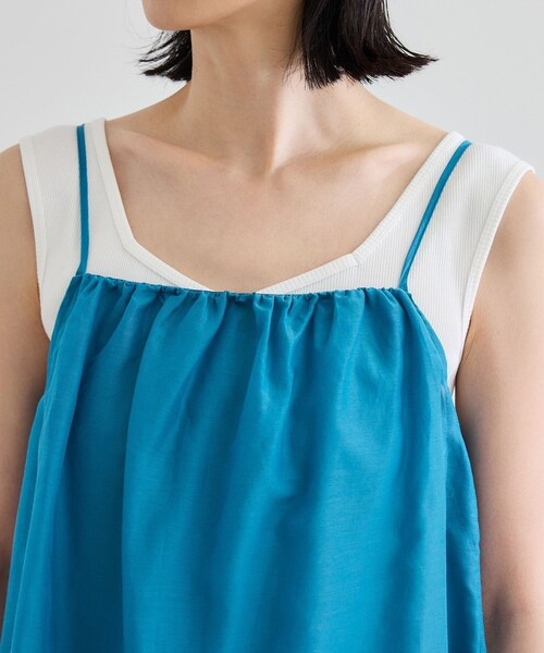 ROPE'(ロペ)の「コットンシルクワンピース/洗える(ワンピース・レディース・ブラック/ターコイズ・F)」の15枚目の写真