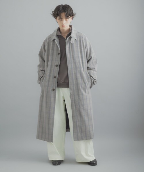 SENSE OF PLACE by URBAN RESEARCH(センスオブプレイスバイアーバンリサーチ)の「バルマカーンルーズコート(ステンカラーコート・メンズ・BEIGE/NAVY/BEG CHECK・M/L)」の22枚目の写真