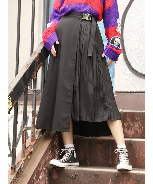 レイヤードプリーツスカート