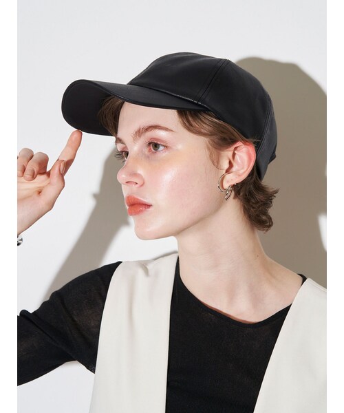 ELENDEEK（エレンディーク）の「FAKE LEATHER CAP（キャップ・レディース・グレー/ブラック/モカ・F）」の7枚目の写真