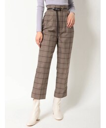 MERCURYDUO | 細ベルト付チェックテーパードパンツ(その他パンツ)