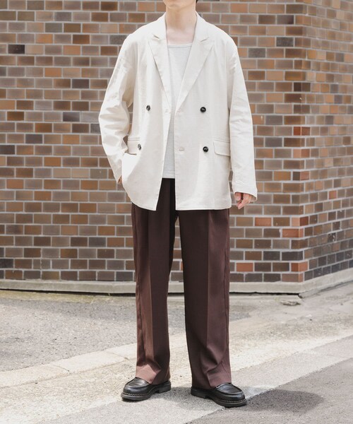 ITEMS URBANRESEARCH(アイテムズ アーバンリサーチ)の「『セットアップ対応』Linen Blend Double Jacket(テーラードジャケット・メンズ・CHA/IVO/BRN・M/L)」の8枚目の写真