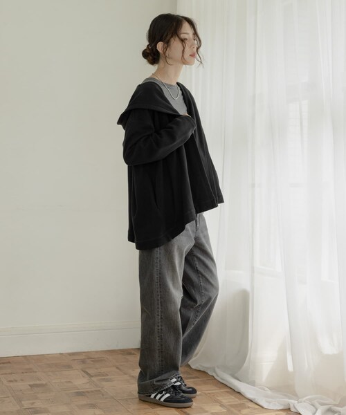 URBAN RESEARCH Sonny Label（アーバンリサーチサニーレーベル）の「裏毛フーディーカーディガン（カーディガン/ボレロ・レディース・グレージュ/杢グレー/ブラック・FREE）」の19枚目の写真