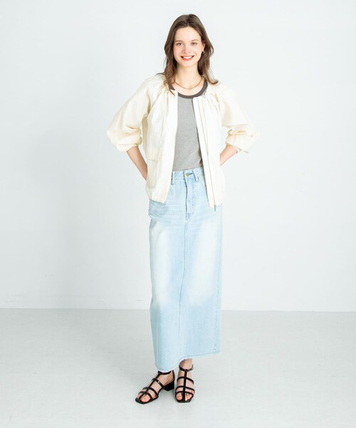 URBAN RESEARCH Sonny Label（アーバンリサーチサニーレーベル）の「ノーカラーギャザーブルゾン（ブルゾン・レディース・ブラック/ライトグレー/アイボリー・FREE）」の9枚目の写真