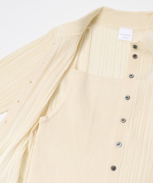 ELENDEEK　SHEER PLEATS KNIT TOP