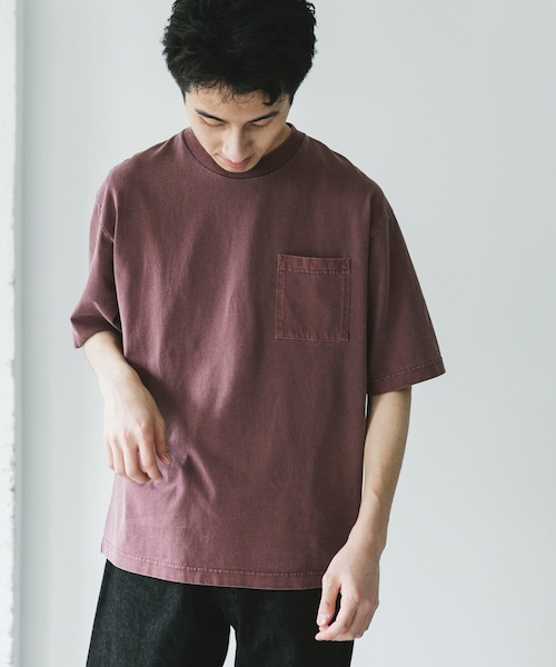 URBAN RESEARCH DOORS（アーバンリサーチドアーズ）の「ピグメントダイ半袖Tシャツ（Tシャツ/カットソー・メンズ・BLUE/L.GRAY/BURGUNDY/INK BLACK・M/L/XL）」の4枚目の写真
