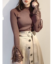 dazzlin | ヘムレースフレアニットトップス(ニット/セーター)