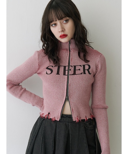 jouetie（ジュエティ）の「ローズロゴダブルZIPニット（ニット