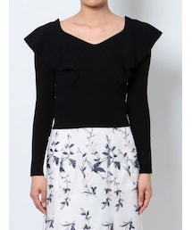 MERCURYDUO | ロングスリーブラッフルコンパクトニット(ニット/セーター)