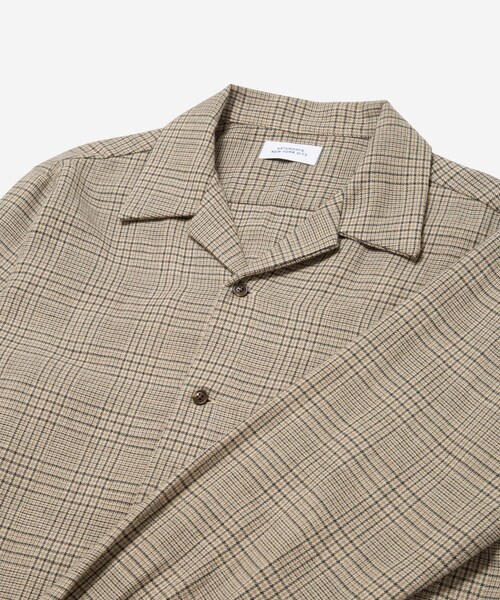 Saturdays NYC（サタデーズ ニューヨークシティ ）の「Open Collar Cotton Wool Twill Check L/S Shirt（シャツ/ブラウス・メンズ・ベージュ系/ブラック系・L/M/XL）」の9枚目の写真