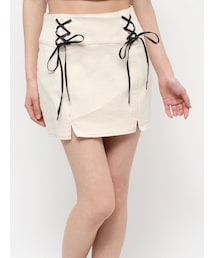 レースアップデニムスカート（セットアップ可能）