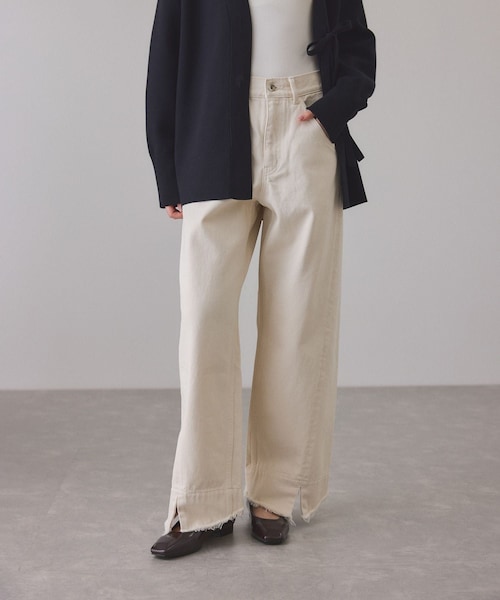 ADAM ET ROPE'（アダムエロペ）の「ルーズフィットアジャストデニム（デニムパンツ・レディース・キナリ/ブルー系/サックス/ブラック/ネイビー/ブラック系/ホワイト/ダークブラウン/ベージュ系・34/36/38）」の2枚目の写真