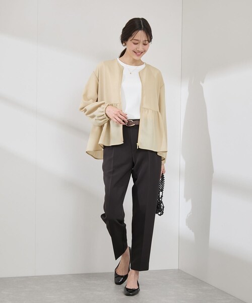 ROPE' PICNIC(ロペピクニック)の「メッシュペプラムブルゾン(ブルゾン・レディース・ブラック/ホワイト/ベージュ・38)」の17枚目の写真