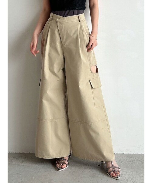dazzlin（ダズリン）の「サイドオープンカーゴワイドパンツ（カーゴパンツ・レディース・グレー/ベージュ/チャコールグレー/ピンク・S/M/XS）」の22枚目の写真