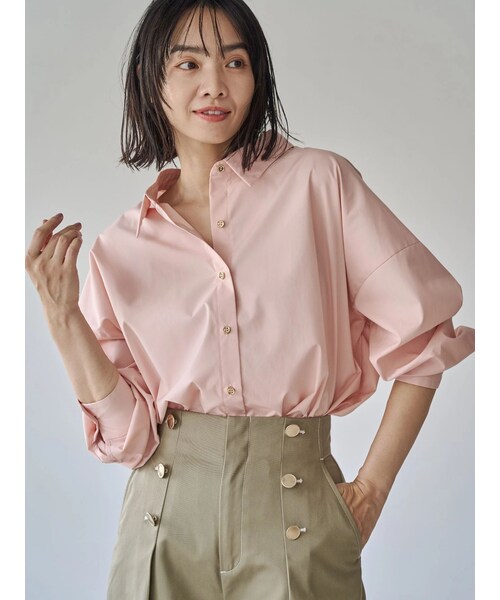 TONAL(トーナル)の「オーバーシャツ(シャツ/ブラウス・レディース・オフホワイト/ブラック/ピンク/ブルー/アイスブルー/ブラウン/グレー/ベージュ/イエロー・M)」の15枚目の写真
