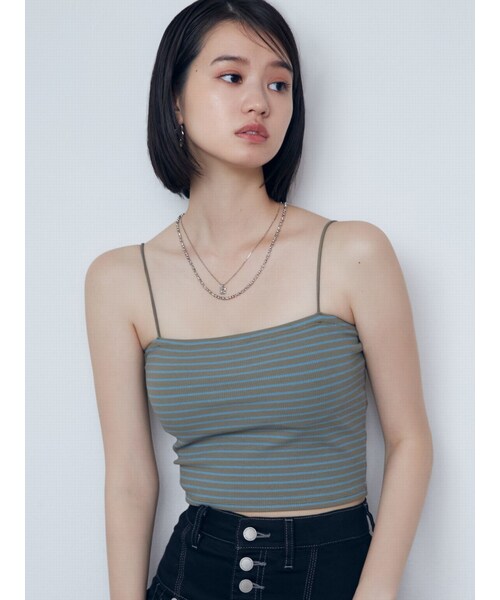 EMODA（エモダ）の「ボックスキャミソール（キャミソール・レディース・ホワイト/ブラック/ミントグリーン/ネイビー・F）」の8枚目の写真