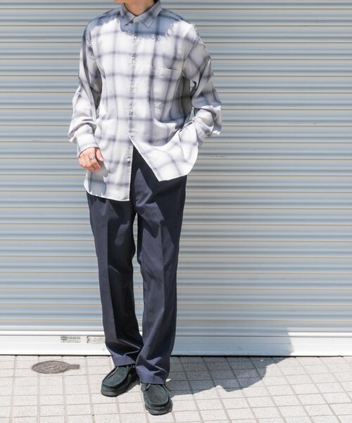URBAN RESEARCH DOORS（アーバンリサーチドアーズ）の「FORK&SPOON　コットンウールチェックシャツ（シャツ/ブラウス・メンズ・BROWN/GRAY・4/5）」の16枚目の写真