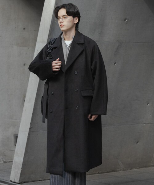 SENSE OF PLACE by URBAN RESEARCH(センスオブプレイスバイアーバンリサーチ)の「ウールブレンドダブルロングコート(テーラードジャケット・メンズ・BLACK/MOCHA・M/L)」の13枚目の写真