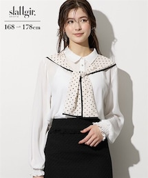 nissen | 高身長　スカーフ付ブラウス（トールサイズ）(シャツ/ブラウス)