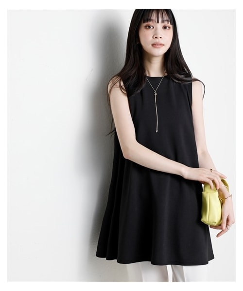 nissen（ニッセン）の「ふくれジャガードノースリーブフレアチュニック（イージーケア・接触冷感・ＵＶカット）＜大きいサイズ有＞（チュニック・レディース・黒/ライトグレー/ロイヤルブルー/アプリコット/ラベンダー/モカ・S/M/L/LL/3L/4L/5L/6L/8L/10L）」の15枚目の写真