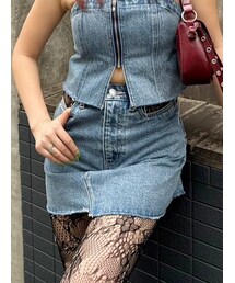 EVRIS | ウエストオープンデニムミニスカート(デニムスカート)