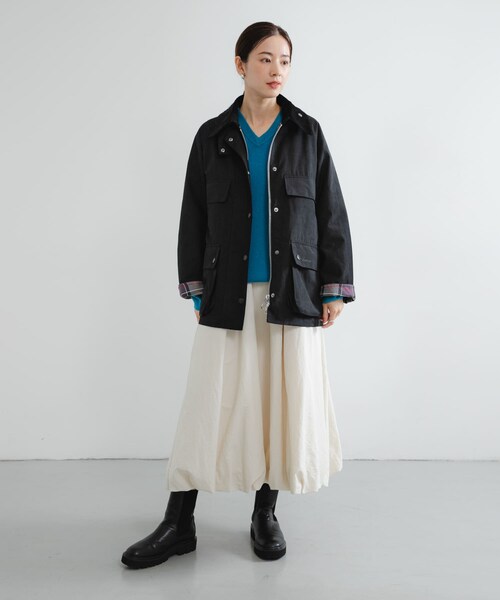 URBAN RESEARCH(アーバンリサーチ)の「『別注』Barbour / URBAN RESEARCH BEDALE(テーラードジャケット・レディース・black/beige・FREE)」の7枚目の写真