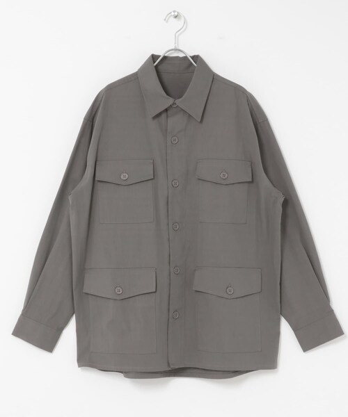 ITEMS URBANRESEARCH(アイテムズ アーバンリサーチ)の「4-pocket ツイル フィールドシャツジャケット(ミリタリージャケット・メンズ・CHARCOAL/OLIVE・M/L)」の5枚目の写真