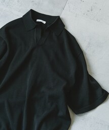URBAN RESEARCH DOORS | リネン混ハイゲージ スキッパーニットポロシャツ(ポロシャツ)