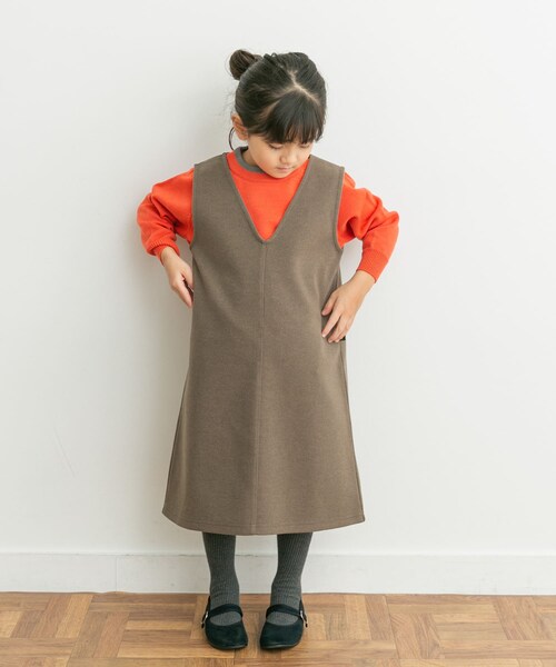 URBAN RESEARCH DOORS（アーバンリサーチドアーズ）の「ウーステッドヤーン配色ニット(KIDS)（ニット/セーター・キッズ・OFF×NAVY/ORANGE・105/120/135）」の17枚目の写真