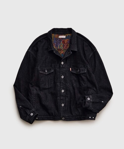 ADAM ET ROPE'(アダムエロペ)の「【NICENESS/ナイスネス】STERLING(デニムジャケット・メンズ・ブラック/ブルー系・L/M)」の2枚目の写真
