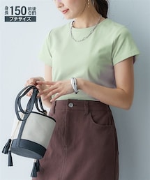 nissen | 小さいサイズ　綿混コンパクトTシャツ　低身長さん・小柄女性(Tシャツ/カットソー)