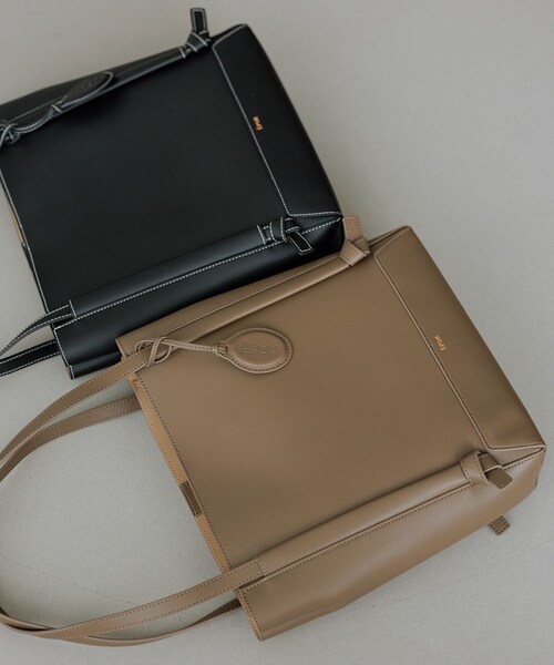 ROPE'(ロペ)の「【E'POR】KNOT BAG Medium/A4対応・通勤・撥水・軽量・26AW新型(トートバッグ・レディース・ブラック/ダークブラウン・F)」の21枚目の写真
