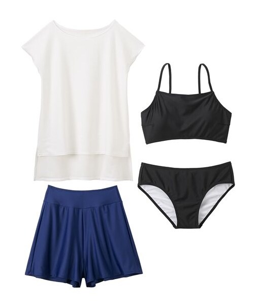 nissen（ニッセン）の「Tシャツ付キャミブラ水着4点セット（水着・メンズ・ホワイト/ブラック・S/M/L/LL/3L/4L/5L/6L/8L/10L）」の21枚目の写真