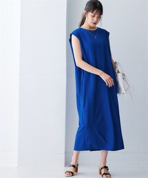 nissen | 二の腕華奢見えカバータックワンピース（防しわ・ストレッチ）＜大きいサイズ有＞(ワンピース)