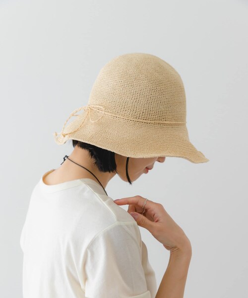 RODE SKO（ロデスコ）の「ペーパーコマ編みハット（ハット・レディース・NATURAL/L.PINK/BROWN・one）」の2枚目の写真