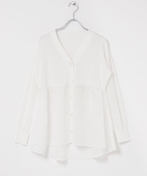 URBAN RESEARCH ROSSO（アーバンリサーチロッソ）の「『WEB限定』ドッキングペプラムカーディガン（ニット/セーター・レディース・SAX/BLACK/MUSCAT/WHITE・Free）」の21枚目の写真